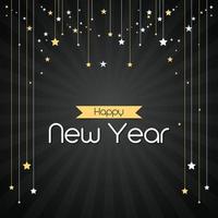 Simple minimalist new year banner design. Happy new year card with greeting inscription. vector