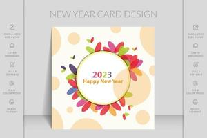 Flat happy new year abstract frame background vector