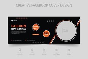Fashion sale modern dynamic Facebook cover vector
