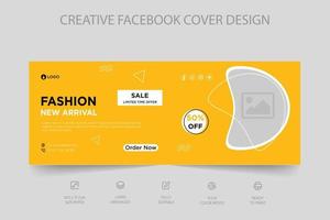 Fashion sale modern dynamic Facebook cover vector