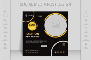 Modern dynamic Instagram, Facebook and social media post web banner template for online fashion sale vector