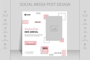 plantilla de banner web de publicación de instagram, facebook y redes sociales dinámica moderna para la venta de moda en línea vector