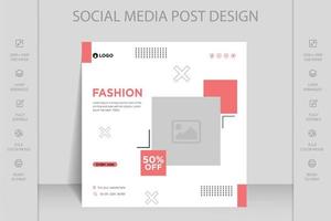 Modern dynamic Instagram, Facebook and social media post web banner template for online fashion sale vector