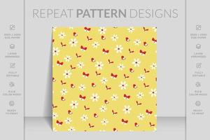 Seamless pattern with butterfly and beautiful flower vector