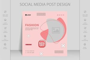 plantilla de banner web de publicación de instagram, facebook y redes sociales dinámica moderna para la venta de moda en línea vector