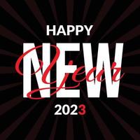 Happy new year card with greeting inscription. Simple minimalist new year banner design. vector