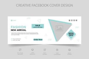 Fashion sale modern dynamic Facebook cover vector