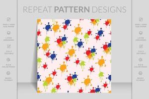 Abstract repeat patterns with colorful background vector