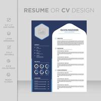 Professional modern and minimal resume or cv design template. Attractive online curriculum template vector