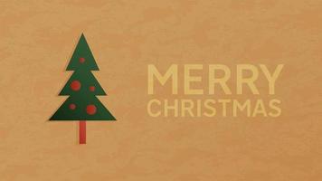 Vintage Christmas Card Banner Vector Illustration with Cardboard Texture