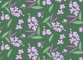 Seamless pattern with fireweed. Design in flat style. vector