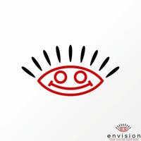 Simple and unique eye line with face and eyelash image graphic icon logo design abstract concept vector stock. Can be used as symbol related to health or children