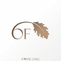 Simple and unique letter or word OF serif font with oak leaf shape image graphic icon logo design abstract concept vector stock. Can be used as symbol related to botany or wedding