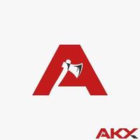 Simple and unique letter or word A sans serif font with axe inside negative space image graphic icon logo design abstract concept vector stock. Can be used as symbol related to initial or adventure