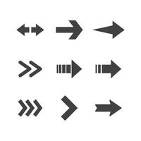 Arrow icons. Simple directional pictogram arrows. vector