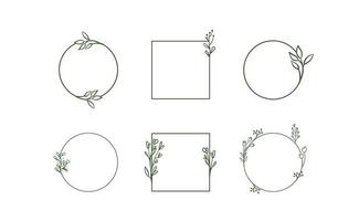 Floral frames. Wreath decorative borders. vector