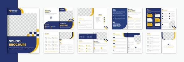 School admission A4 brochure design 16 pages template, education brochure prospectus design multipage vector