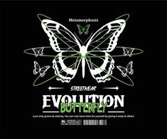 Evolution Butterfly t shirt design, vector graphic, typographic poster or tshirts street wear and urban style