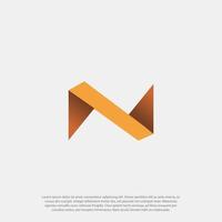 Logo Letter N modern design, concept initial N folded unique icon. design vector