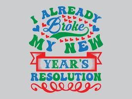 New Year T Shirt Design File vector