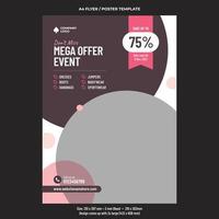 Fashion sale event A4 flyer or poster design template vector