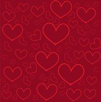 Background valentine day.Background of small hearts with ornament of curls, in red colors. vector