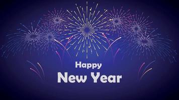 Tarjeta de felicitación de feliz año nuevo 2023 con fondo de iluminación colorida vector