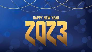 2023 happy new year greeting card with colorful lighting background vector