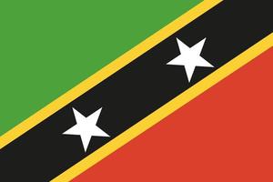 Saint Kitts and Nevis flag. Official colors and proportions.