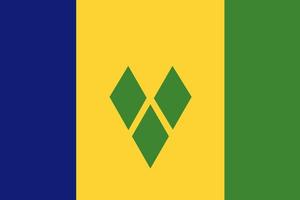 Saint Vincent and the Grenadines flag. Official colors and proportions.