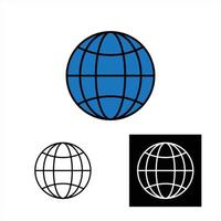 globe icon set isolated vector