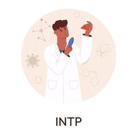 concepto de tipos de persona mbti. socionics mbti. test de personalidad. ilustración vectorial plana vector