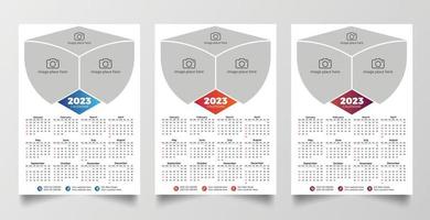 Print Ready 2023 Wall Calendar Template vector