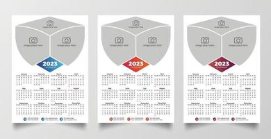 Print Ready 2023 Wall Calendar Template vector