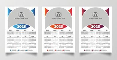 plantilla de calendario de pared lista para imprimir 2023 vector