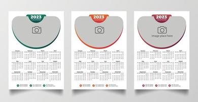 Print Ready 2023 Wall Calendar Template vector