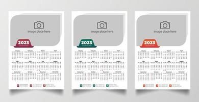 plantilla de calendario de pared lista para imprimir 2023 vector