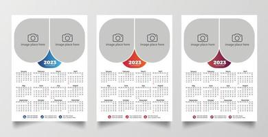 Print Ready 2023 Wall Calendar Template vector