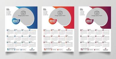 plantilla de calendario de pared lista para imprimir 2023 vector