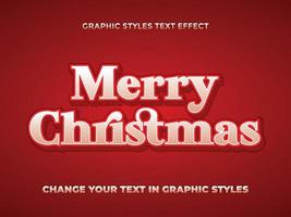 MERRY CHRISTMAS RED GRADIENT EDITABLE TEXT EFFECT vector