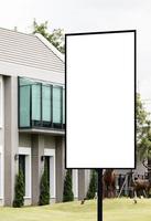 Outdoor billboard entrance to the village with white background mock up. clipping path photo