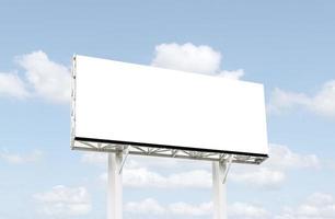 Out door billboard on blue sky background with clipping path photo