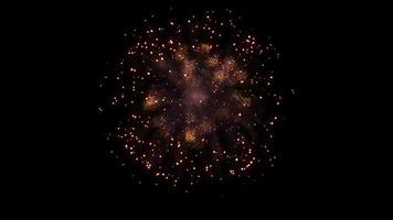 festliches buntes Feuerwerk auf schwarzem Hintergrund video