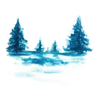 watercolor illustration ice mountain view png