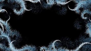 The appearance of a blue winter pattern on a black background video