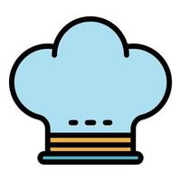Restaurant cook hat icon color outline vector