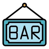 Bar icon color outline vector