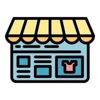 Clothes shop icon color outline vector