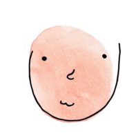 elementos de acuarela linda cara de dibujos animados png