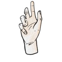 Watercolor various hand gestures png